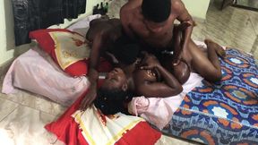 African babes get their tight pussies and hefty booties stretched by BBC