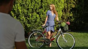 ”Fake titted beautiful babe Kaisa Nord takes on a huge dick in the garden”