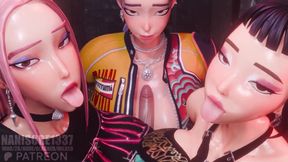 Rumi Mira Zoey Huntrix Triple Titjob 3D