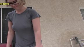 omorashi red august teased for wetting her shorts