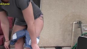 omorashi red august teased for wetting her shorts