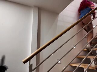 Halloween Sinless Latin babe Caught for Blowjob Sex Snatch Playing