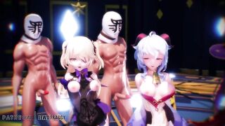 Genshin Impact - Group Dance  Sex Party [UNCENSORED ANIME 4K MMD 60fps]