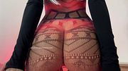 Horny Girl in 2 Micro Fishnet Dresses
