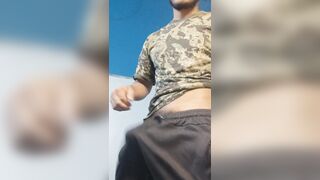 army soldier gets insane plays with his thick full salute and jacks