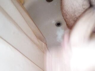 Teen large jock play in shower blew up on my foot a bit rotfl