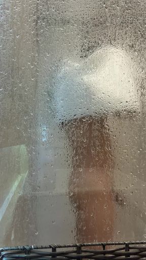 My step cousin came to visit and left the door open while he showered