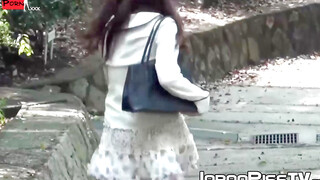 Japanese ladies secretly taped as they are pissing