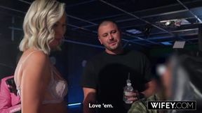 Blonde Hotwife Candice Enjoys an Intimate Moment with Hubby While Exploring New Pleasures