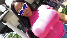 CamSoda - Moriah Mills struts in public showing big tits