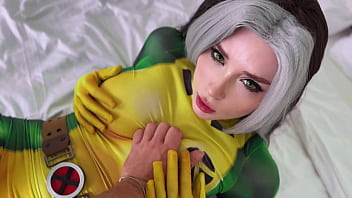 Rogue from the X-Men Deep Sucks, FaceSitting, Fucks in All Holes and Gets Anal Creampie - Cosplay