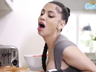 Got Up Excited and Banged My Lalin hotty Step Mommy Until This chick Squirted All Over The Kitchen