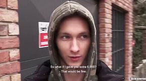 Twink In His Hoodie Gets Persuaded To Give Up His Ass For Cash