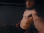 jerking off and cumming in the street, almost caught