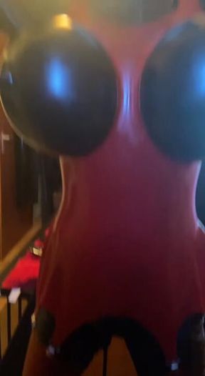 👽My Human Doll with Inflated Tits on the Cross