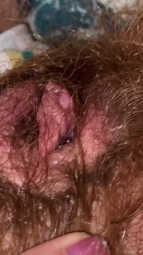 Super Thick and Long Plussy Hair Bush Closeup