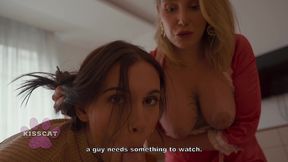 saint anna - step mom teaches shy step sister to suck and ride her step brother