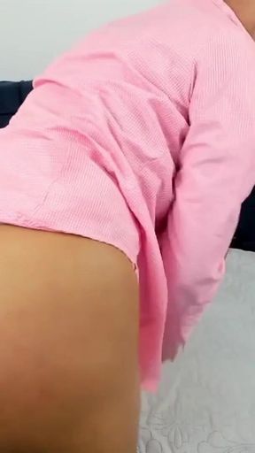 Woman with Big Tits and Big Ass Fucks Her Vagina and Anus