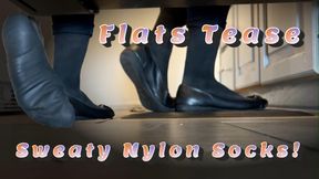 Flats Shoeplay - Sweaty Nylon Socks!