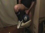 hung soccer cock football fun in blue