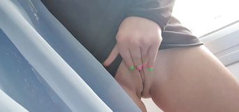 Touching very hot so sweet pussy and big clit close up