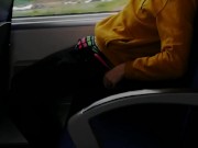 Jerking off in the train with other passengers nearby