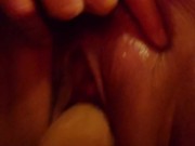 Dripping pussy quick dildo ride and big squirt CLOSE UP