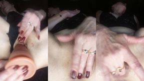 jouissance-squirt en body plumetis noir avec les doigts partout. clito chatte et...