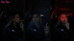 The most natural smoking in the car