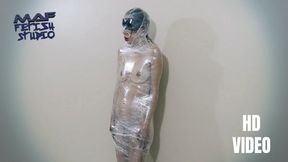 Ingrid - Tight mummification and cum on her face! (HD VIDEO)