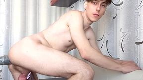 i jump on a big dildo that fucks me hard