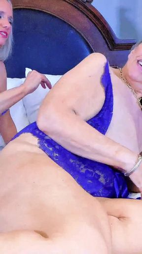 MILF & GILF Lesbians Kiss, Lick, Grind to Orgasm