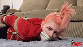 Autumn Dais - Helpless High Tech Hacker Hogtied Secured and Sock Gagged (MP4 Format)