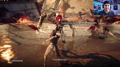 Asian girl slays monsters with her tits out in anime hentai gameplay