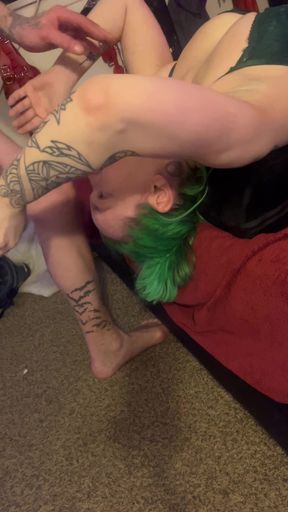 Cute girl Amber green gets face fucked