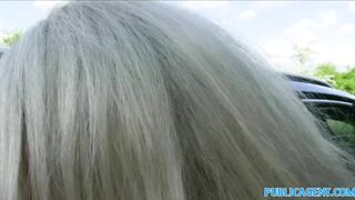 PublicAgent Pretty Hot Tattooed Blonde Fucked in a Car