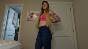 classy breaking in new blue jeans