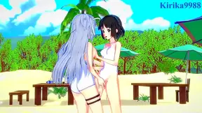 Miku Lauras Seductive Lesbian Tryst in Busty Hentai Splendor