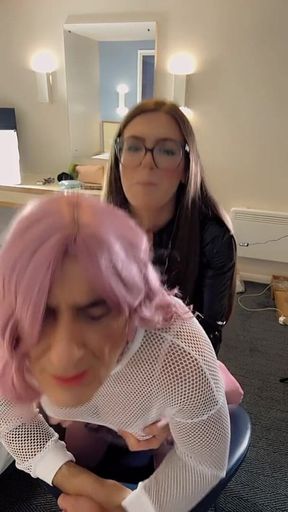 Hotel Pegging with Sissy Sophie and My Big Black Cock