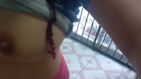 I Walk Very Slowly to Her Apartment and Find Her Touching Her Tits and Recording Video