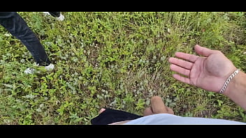 A silly 18-year-old student tried anal sex for the first time in a park before ejaculating!