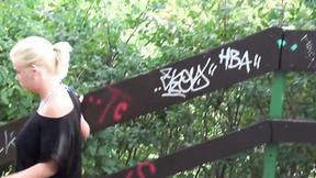 ”Naughty girls outside showing off their bodies & peeing”