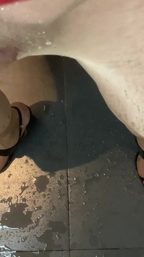 Unforgettable moment from &quot;Pantyhose and High Heels Crossdresser Pissing&quot;