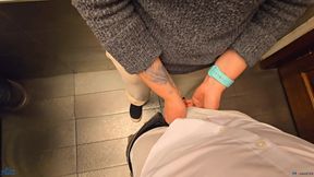 Stranger cum in my panties in restaurant toilet