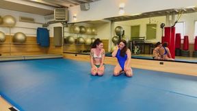 Michela Vs Marina REDSTAR push up test with domination on the looser.