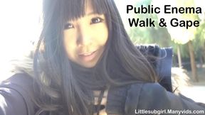 Public Enema Walk, Gape, & Lick Pee