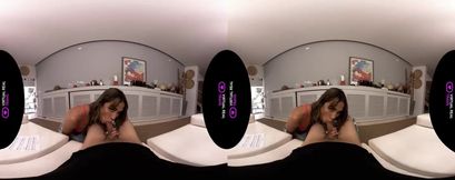 Harassing my girlfriend in virtual reality skinny tattooed tease cumshot on face