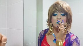 Blue Lipstick Smoking