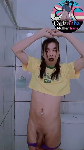 Carla Whore in a T-shirt From Brazil and the Hard Cock