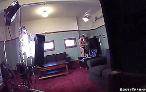 Tattooed blonde shemale fucks man